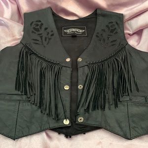 Leather cowgirl vest, UNIK leather apparels, XL Vest, motorcycle Vest